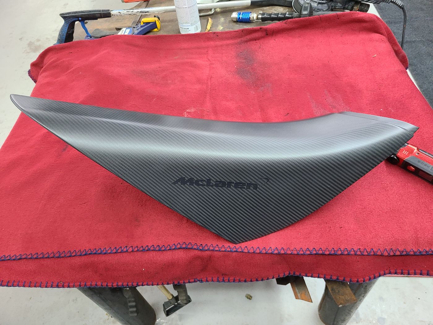 McLaren carbon fiber door panel — in-house fabrication