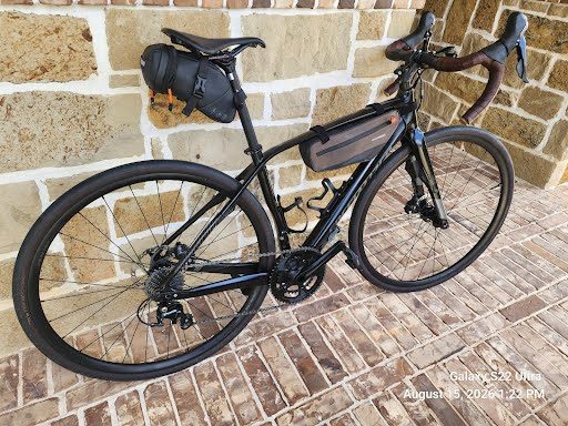 Carbon fiber bicycle frame — CF repair completed, fully reassembled
